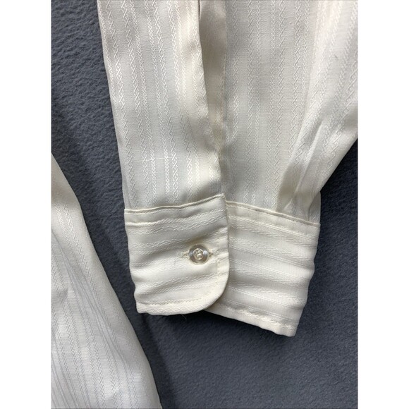 Vintage Career Club Button Up Shirt Striped Design Pocket Made in USA Size 15 - Picture 11 of 16